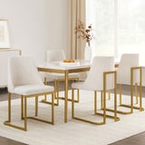 Artiss Dining Chairs Set of 4 Linen Fabric Frame Beige