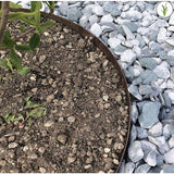 Mower-proof steel tree ring guard protecting base of tree from strimmers