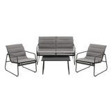 4PCS Outdoor Sofa Set Table and Chairs Cushion textilene Patio Furniture