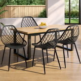 Gardeon 4PC Outdoor Dining Chairs PP Lounge Chair Patio Garden Furniture Black