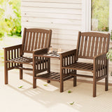 Gardeon Garden Bench Chair Table Loveseat Wooden Outdoor Furniture Patio Park Brown