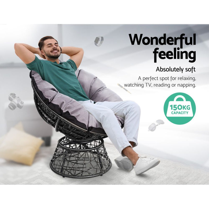 Papasan Chair | Outdoor Chairs | Gardeon brand | Black