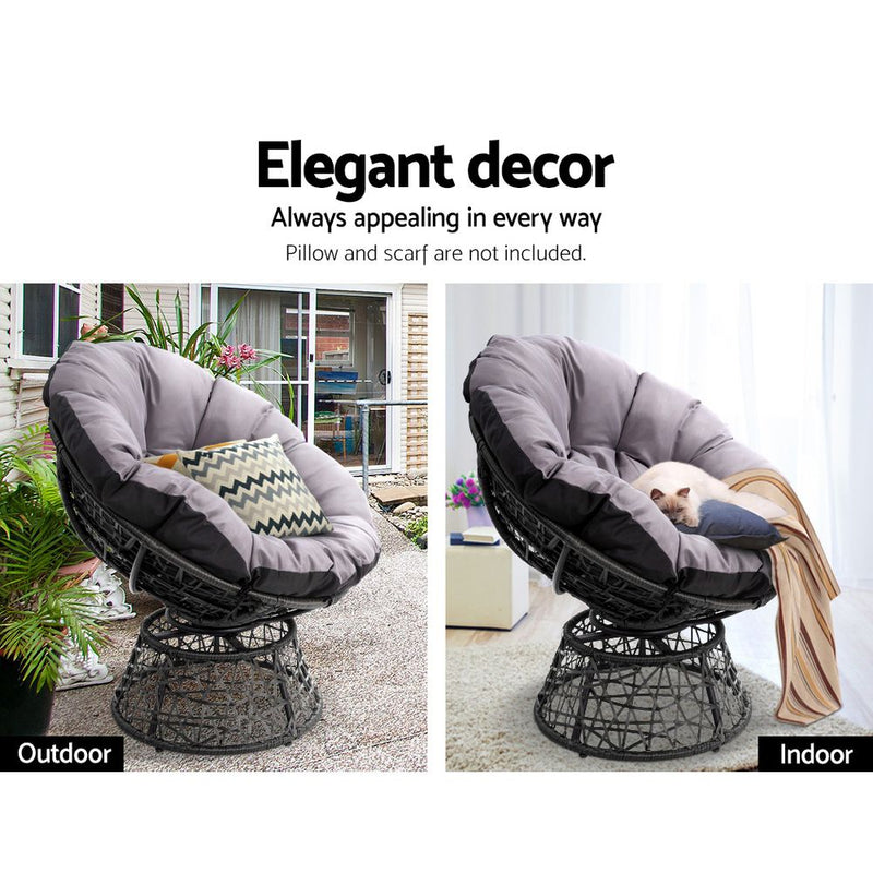 Papasan Chair | Outdoor Chairs | Gardeon brand | Black