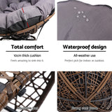 Papasan Chair | Outdoor Chairs | Gardeon brand| Brown