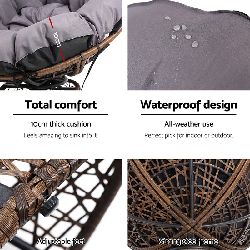 Papasan Chair | Outdoor Chairs | Gardeon brand| Brown