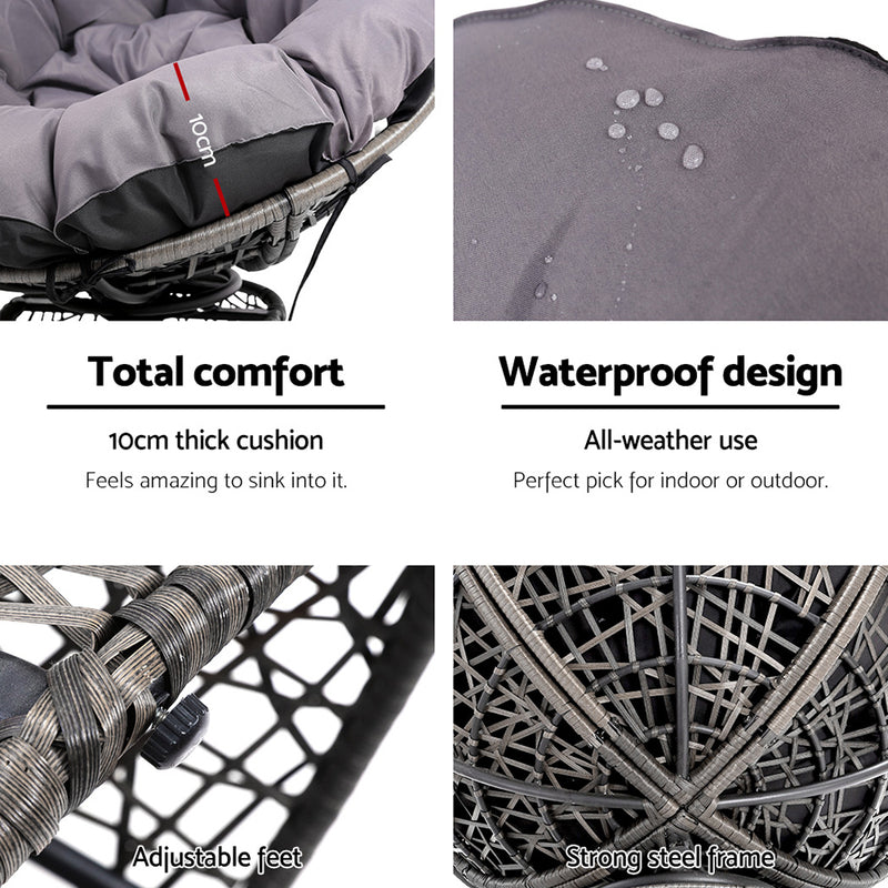 Papasan Chair | Outdoor Chairs | Gardeon brand| Grey