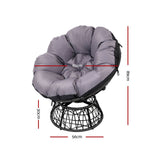 Papasan Chair with side table | Outdoor Chairs | Gardeon brand| Grey