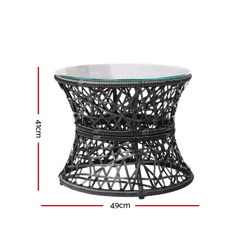 Papasan Chair with side table | Outdoor Chairs | Gardeon brand| Grey