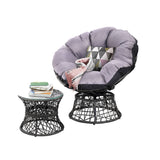 Papasan Chair with side table | Outdoor Chairs | Gardeon brand| Grey