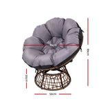 Papasan Chair with side table | Outdoor Chairs | Gardeon brand| Brown