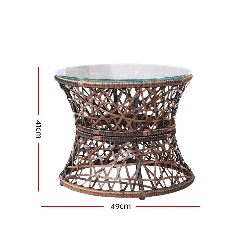 Papasan Chair with side table | Outdoor Chairs | Gardeon brand| Brown