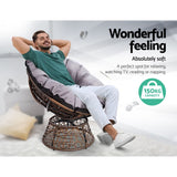 Papasan Chair with side table | Outdoor Chairs | Gardeon brand| Brown