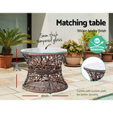 Papasan Chair with side table | Outdoor Chairs | Gardeon brand| Brown