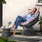 Papasan Chair with side table | Outdoor Chairs | Gardeon brand| Grey