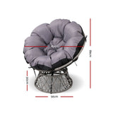 Papasan Chair with side table | Outdoor Chairs | Gardeon brand| Grey