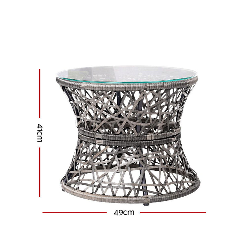 Papasan Chair with side table | Outdoor Chairs | Gardeon brand| Grey