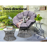 Papasan Chair with side table | Outdoor Chairs | Gardeon brand| Grey