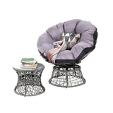Papasan Chair with side table | Outdoor Chairs | Gardeon brand| Grey