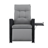 Outdoor Recliner Chairs Sun lounge Wicker Lounger Patio Furniture Adjustable Black