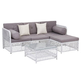 4 Seater Outdoor Sofa Set 5PCS Table Chair Set Garden Patio Furniture