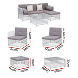 4 Seater Outdoor Sofa Set 5PCS Table Chair Set Garden Patio Furniture