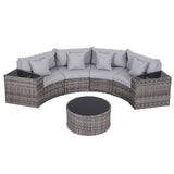 4 Seater Outdoor Sofa Set 7PCS Table Chair Set Garden Rattan Patio Furniture