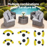 4 Seater Outdoor Sofa Set 7PCS Table Chair Set Garden Rattan Patio Furniture