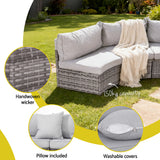 4 Seater Outdoor Sofa Set 7PCS Table Chair Set Garden Rattan Patio Furniture