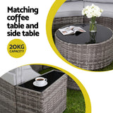 4 Seater Outdoor Sofa Set 7PCS Table Chair Set Garden Rattan Patio Furniture