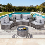 4 Seater Outdoor Sofa Set 7PCS Table Chair Set Garden Rattan Patio Furniture