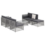 6 Seater Outdoor Sofa Set 7PCS Table Chair Set Garden Rattan Patio Furniture