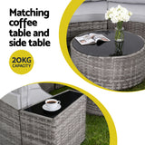 6 Seater Outdoor Sofa Set 9PCS Table Chair Set Garden Rattan Patio Furniture
