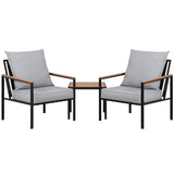 3PC Outdoor Furniture Bistro Set Lounge Setting Chairs Table Patio Black
