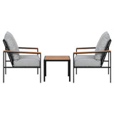 3PC Outdoor Furniture Bistro Set Lounge Setting Chairs Table Patio Black