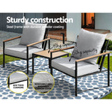 3PC Outdoor Furniture Bistro Set Lounge Setting Chairs Table Patio Black