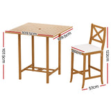 Gardeon 5-Piece Outdoor Bar Set Acacia Wood Bistro Patio Table Stools