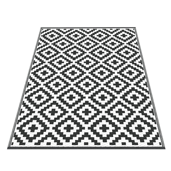 Gardeon Outdoor Rugs 120x180cm Large Carpet Reversible Area Mat PP Dual-Sided Patio Rug Cross