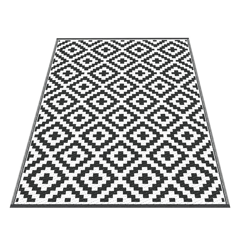 Gardeon Outdoor Rugs 120x180cm Large Carpet Reversible Area Mat PP Dual-Sided Patio Rug Cross