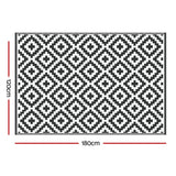 Gardeon Outdoor Rugs 120x180cm Large Carpet Reversible Area Mat PP Dual-Sided Patio Rug Cross