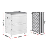 Gardeon 159L Outdoor Storage Box Stackable Cupboard Camping Organizer Wheels