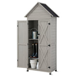 Gardeon Outdoor Storage Cabinet Cupboard Lockable Tool Organizer Shed Adjustable Grey