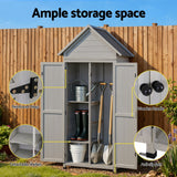 Gardeon Outdoor Storage Cabinet Cupboard Lockable Tool Organizer Shed Adjustable Grey