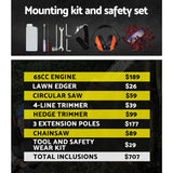 Giantz 65CC Pole Chainsaw Hedge Trimmer Brush Cutter Whipper Saw Snipper 7-in-1