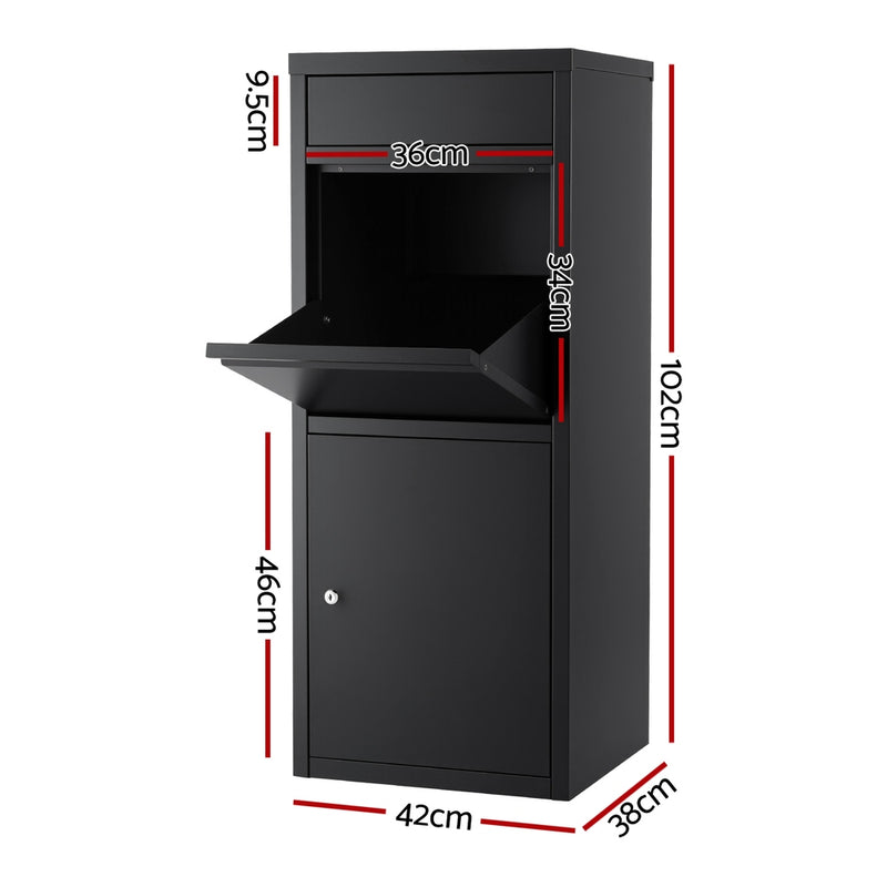 Gardeon Parcel Letterbox Drop Box Package Mailbox Black