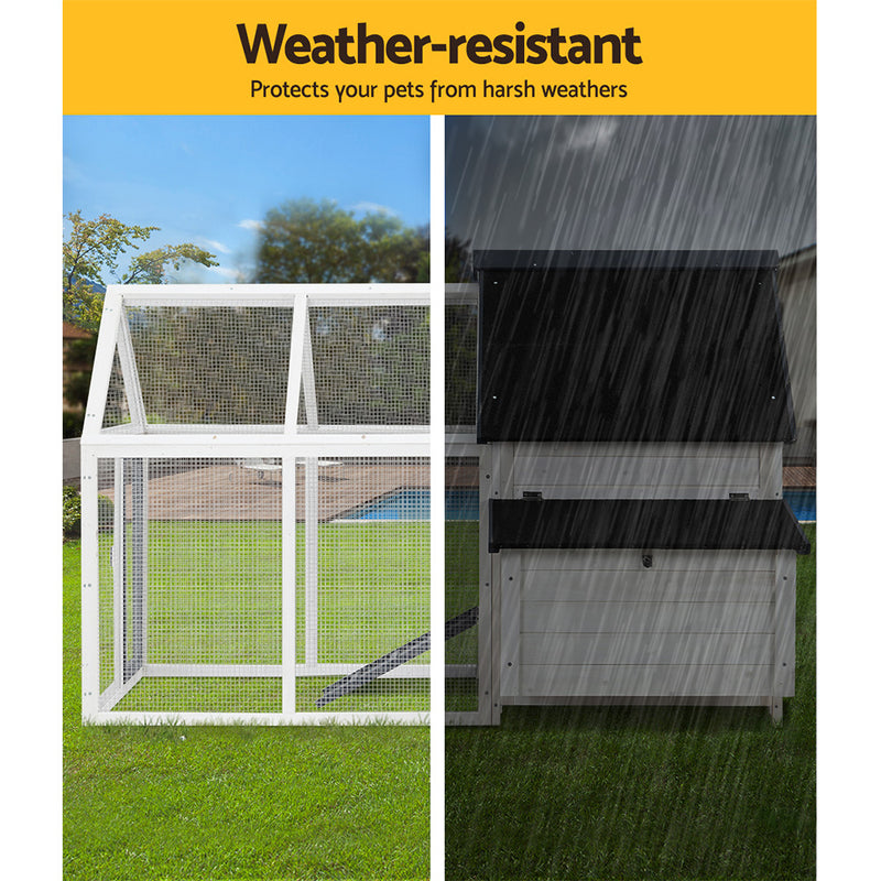 i.Pet Chicken Coop Rabbit Hutch 166cm x 120cm x 112cm Large Chicken Coop House Run Cage Wooden