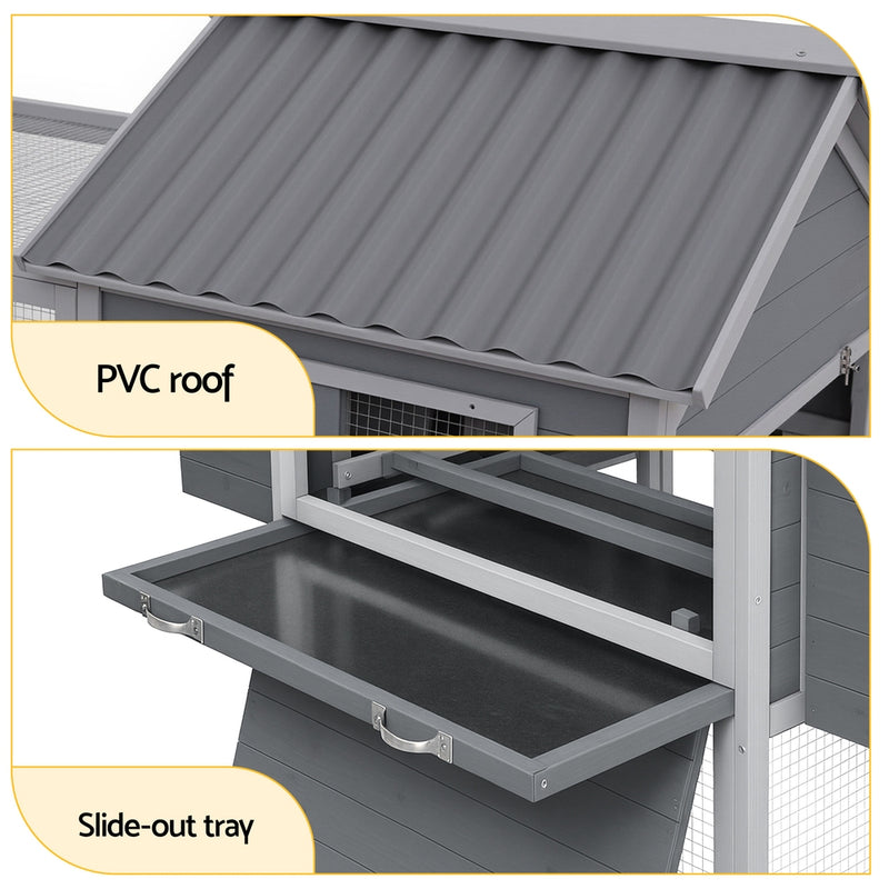 i.Pet Chicken Coop Rabbit Hutch Extra Large Wooden Run Bunny Cage Poultry House Outdoor