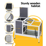 i.Pet Rabbit Hutch Chicken Coop 97cm x 49cm x 86cm Chicken Coop Large Run Wooden Outdoor Cage House