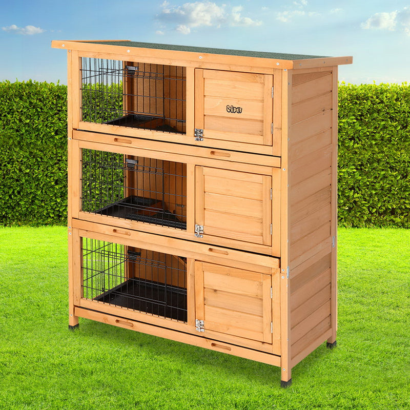 i.Pet Rabbit Hutch Chicken Coop 91.5cm x 46cm x 116.5cm Chicken Coop Large House Cage Run Wooden Outdoor