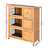 i.Pet Rabbit Hutch Chicken Coop 91.5cm x 46cm x 116.5cm Chicken Coop Large House Cage Run Wooden Outdoor