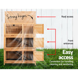 i.Pet Rabbit Hutch Chicken Coop 91.5cm x 46cm x 116.5cm Chicken Coop Large House Cage Run Wooden Outdoor